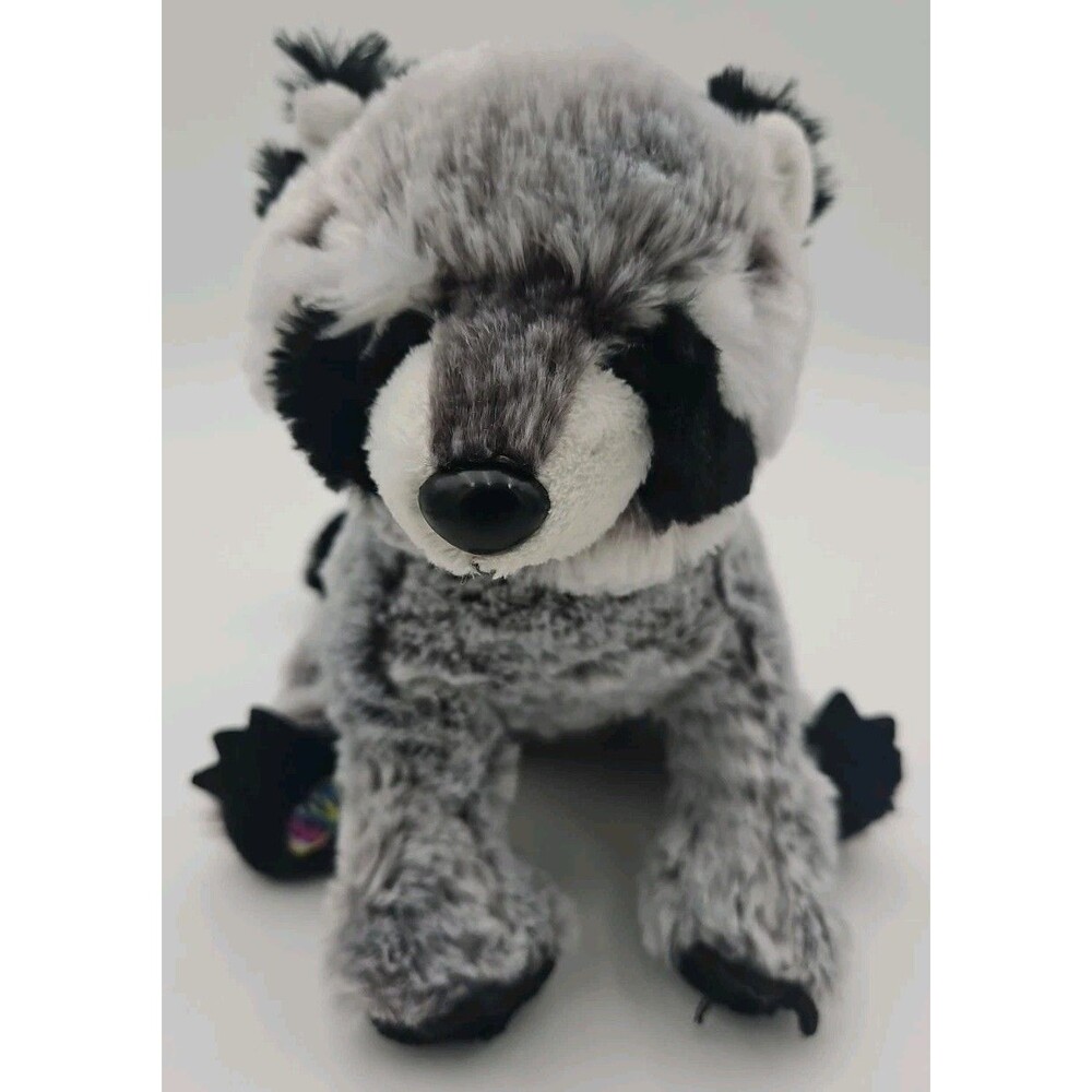 Ganz Webkinz Raccoon 8" Beanbag Plush Gray Black HM143 No Code Retired